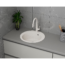 Мойка для кухни BAU Dream Pro D 48, без выпуска, белый песок