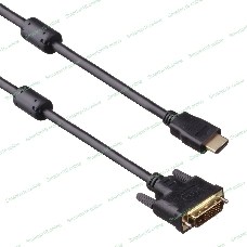 Кабель HDMI-DVI ExeGate EX-CC-HDMIM-DVIM-1.8 (19M/25M, dual link, 2 фильтра, 1,8м, позолоченные контакты)