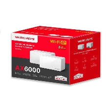 Домашняя Mesh Wi‑Fi система AX6000 Whole Home Mesh Wi-Fi 6 SystemSPEED: 1148 Mbps at 2.4 GHz + 4804 Mbps at 5 GHzSPEC: Internal Antennas, 1× 2.5 Gbps Port (WAN/LAN auto-sensing), 2× Gigabit Ports (WAN/LAN auto-sensing), 1024-QAM, OFDMA, HE160FEATURE: MERCUSYS APP, Router/AP