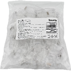 Коннектор Buro RJ45 прозрачный (упак.: 50 шт)
