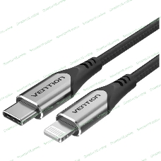 Кабель Vention USB 2.0 CM/Lightning 8M для iPad/iPhone - 1м. Серебристый