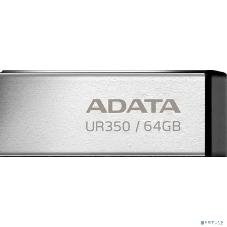 Флешка USB ADATA UR350 (UR350-64G-RSR/BK), 64Gb, USB 3.2, R/W 100/15, серебристый/черный