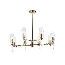 Люстра Ambrella light LH55202/8 BS/CL латунь/прозрачный E14*8 max 40W D800*520
