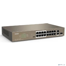 Коммутатор неуправляемый IP-COM F1118P-16-150W PoE, 18 портов, 18х100 Мбит/с, 2x1 Гбит/с, PoE 16х30 Вт (до 130Вт)