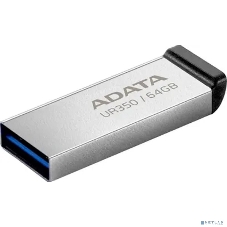 Флешка USB ADATA UR350 (UR350-64G-RSR/BK), 64Gb, USB 3.2, R/W 100/15, серебристый/черный