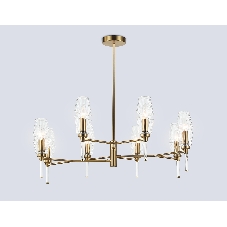 Люстра Ambrella light LH55202/8 BS/CL латунь/прозрачный E14*8 max 40W D800*520