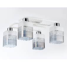 Светильник Ambrella light TR303205/4 WH/CH/SM/FR белый/хром/дымчатый/белый матовый E27*4 max 60W 370*370*200