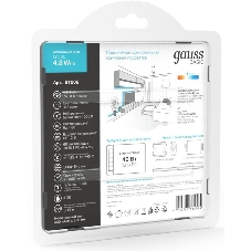 Лента светодиодная Basic Gauss 12V 4,8W/m 312lm/m 4000K IP20 LED 5m 1/100