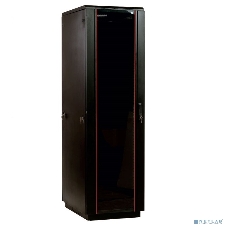 Шкаф телекоммуникационный напольный 42U (600x1000) дверь стекло (3 места), черный