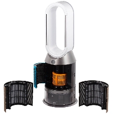Очиститель-увлажнитель воздуха Dyson PH05 545007-01 белый/золотистый, 40 м², 5 л, HEPA H13, угольный фильтр, SCO-катализатор, УФ-стерилизация воды, управление со смартфона, датчики качества воздуха, 6 режимов работы