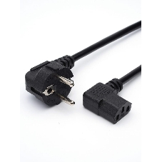Кабель питания GoPower евровилка-C13 (f) 1.8м ПВХ угловой черный (1/125)