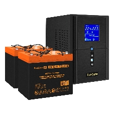 Комплект Источник бесперебойного питания EX295987RUS + батарея 55Aч EX285652RUS 2шт (инвертор, синус, для котла) ExeGate SineTower SZ-1000.LCD.AVR.2SH.1C13.USB 1000VA/800W, чистый синусоида, LCD дисплей, AVR, 2*Schuko+1*C13, USB, линейно-интерактивный, черный + батарея ExeGate HRL 12-55 (12В, 55А·ч) 2шт