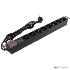 Блок розеток горизонтальный ExeGate ServerPro PDU-19H807 Al-8S-EU2-SW-SPD1, 19