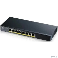 Коммутатор Smart L2 PoE+ Zyxel GS1900-8HP, 8xGE PoE+, настольный, бесшумный, бюджет PoE 70 Вт