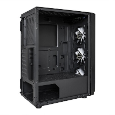 Компьютерный корпус Miditower ExeGate EVO-5001A-600NPX (ATX, БП 600NPX с вент. 12 см, 2хUSB+1хUSB 3.0+HD Audio, черный, 3 вент.12см с RGb подсветкой, боковая панель - закаленное стекло)