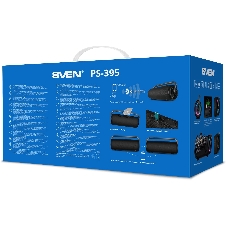 Колонка SVEN АС PS-395, черный (80 Вт, Waterproof (IPx5), TWS, Bluetooth, USB, 4800мА*ч)