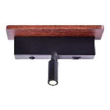 Настенный светодиодный светильник Ambrella light FW291 BK/DW черный/темное дерево LED 4200K+3000K 6W+1W 265*110*130