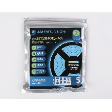 Светодиодная лента Ambrella light GS1603 2835 240Led/ 19.2W m/ 12V IP20 6500K/ 5000*14*1.2mm (2 конт.)