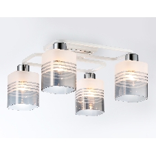 Светильник Ambrella light TR303205/4 WH/CH/SM/FR белый/хром/дымчатый/белый матовый E27*4 max 60W 370*370*200
