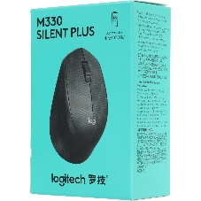 Мышь беспроводная Logitech M330 SILENT PLUS черный, 1000 dpi, радиоканал, USB, кнопки - 3
