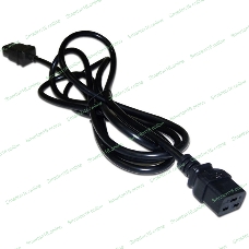 Шнур питания Lanmaster C19-C14, 3х0.75, 220В, 10А, черный, 0.5 метра