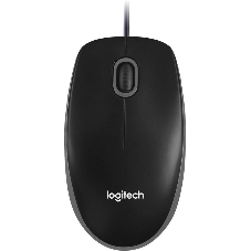 Мышь проводная Logitech B100 черный, 1000 dpi, USB, кнопки - 3