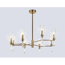 Люстра Ambrella light LH55202/8 BS/CL латунь/прозрачный E14*8 max 40W D800*520