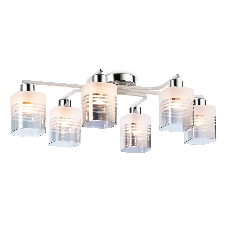 Светильник Ambrella light TR303207/6 WH/CH/SM/FR белый/хром/дымчатый/белый матовый E27*6 max 60W 710*400*200