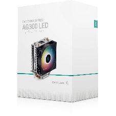 Кулер для процессора DEEPCOOL AG300 LED, 92 мм, алюминий/медь, 3050 об/мин, 30.5 дБ, 4 pin, 150 Вт, 129 мм