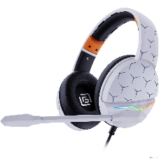 Гарнитура Oklick HS-L710G белый/чёрный, проводная, USB, подсветка