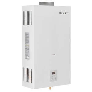 Водонагреватель газовый OASIS Home MW-12 белый, проточный, 12 л/мин, 24 кВт