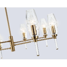 Люстра Ambrella light LH55202/8 BS/CL латунь/прозрачный E14*8 max 40W D800*520