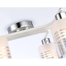 Светильник Ambrella light TR303207/6 WH/CH/SM/FR белый/хром/дымчатый/белый матовый E27*6 max 60W 710*400*200