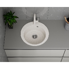 Мойка для кухни BAU Dream Pro D 48, без выпуска, белый песок