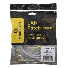 Патч-корд FTP Cablexpert cat.6, 3м, литой, многожильный, серый
