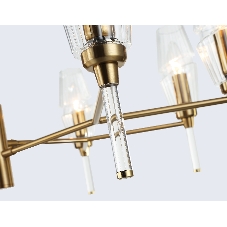 Люстра Ambrella light LH55202/8 BS/CL латунь/прозрачный E14*8 max 40W D800*520