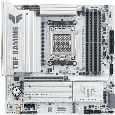 Материнская плата Asus TUF GAMING B850M-PLUS WIFI7 W, AM5, AMD B850, 4xDDR5, 4xSATA, 3xM.2, 1xPCIe 5.0 x16, 1xPCIe 3.0 x1, 1xDP, 1xHDMI, 1x2.5Gb LAN, Wi-Fi 7, Bluetooth 5.4, 1xUSB-C 20Gbps, 3xUSB-A 10Gbps, 4xUSB-A 5Gbps, 4xUSB-A 2.0, 5x3.5 мм, 7.1, mATX