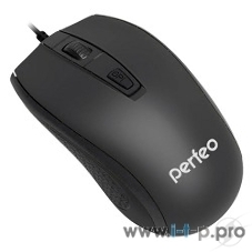 Мышь проводная Perfeo PROFIL черный, 1600 dpi, USB, кнопки - 4