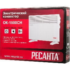 Конвектор электрический Ресанта ОК-1500СН белый, 1500 Вт, 15 м2, термостат