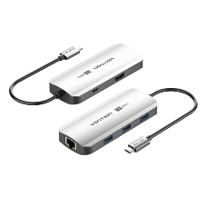 USB-концентратор Vention TQHHB, USB Type-C, USB/HDMI/RJ-45, USB Type-C