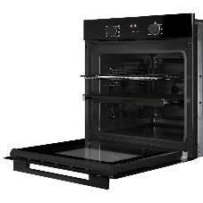 Духовой шкаф Monsher MOE 6008 Noir, 60 см, объем 80 л, утапливаемые переключатели, механический таймер, 2 стекла в дверце, 8 режимов, телескопические направляющие (на 1 уровень), энергоэффективность А, черный