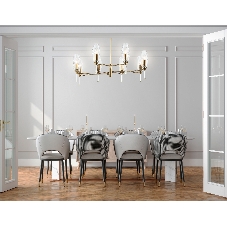 Люстра Ambrella light LH55202/8 BS/CL латунь/прозрачный E14*8 max 40W D800*520