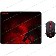 Мышь беспроводная + коврик Defender Redragon M601WL-BA черный, 2400 dpi, радиоканал, USB, кнопки - 6