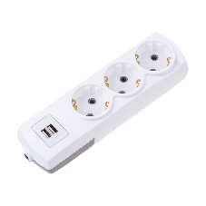 Удлинитель Rexant PREMIUM 3 гнезда, 5 м, 3х1,5 мм², с/з, 2 USB, белый