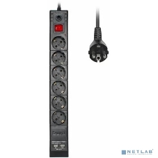 Сетевой фильтр Buro BU-SP1.8 USB 2A-B 1.8м (6 розеток) черный (коробка)
