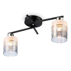 Светильник Ambrella light TR303211/2 BK/CH/SM/FR черный/хром/дымчатый/белый матовый E27*2 max 60W 500*170*200
