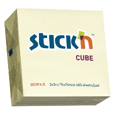 Блок самоклеящийся бумажный Stick`n 21072 76x76 мм, 400 листов, 70 г/м2, пастель, желтый Блок самоклеящийся бумажный Stick`n 21072 76x76 мм, 400 листов, 70 г/м2, пастель, желтый