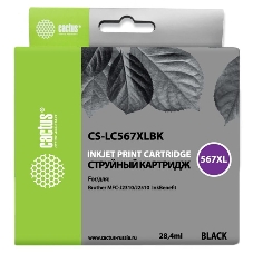 Картридж струйный Cactus CS-LC567XLBK черный (28.4 мл) для Brother MFC J2310, MFC J2510