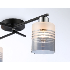Светильник Ambrella light TR303211/2 BK/CH/SM/FR черный/хром/дымчатый/белый матовый E27*2 max 60W 500*170*200