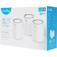 Бесшовный Mesh роутер Cudy M3000 (M3000(3-PACK) WHITE) AX3000 100/1000/2500BASE-T белый (упак.:3шт)
